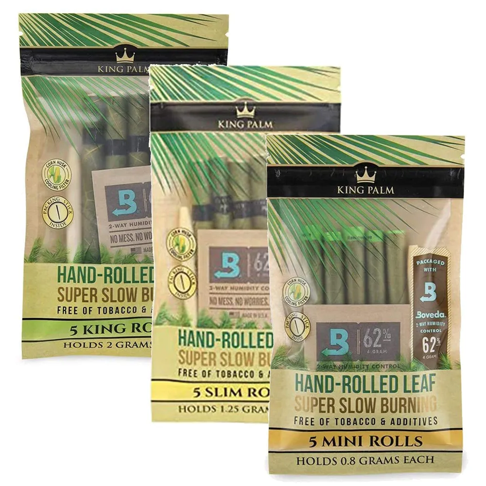 King Palm Natural Pre Roll Palm Leaf Tubes - Mixed Size Bundle 3 Packs of 5
