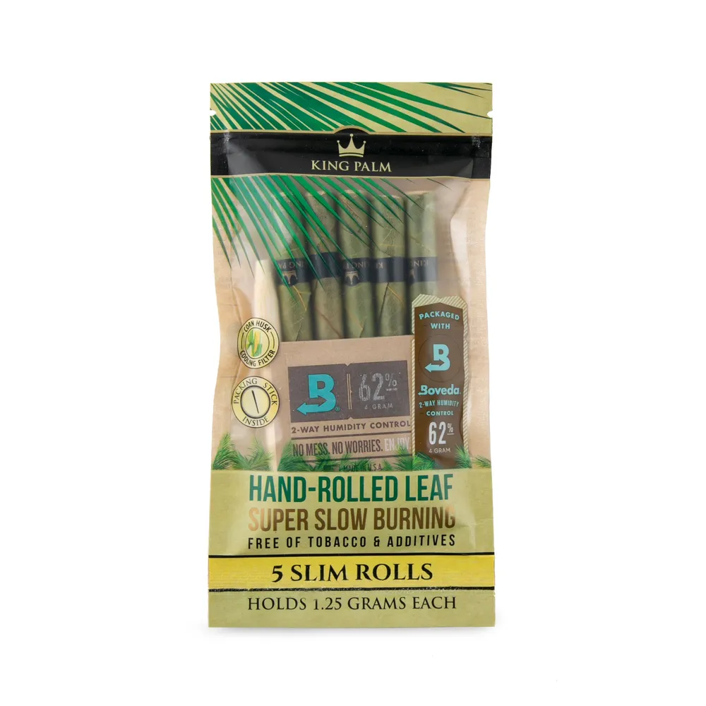 King Palm Slim Natural Pre Roll 5-Pack Palm Leaf Tubes