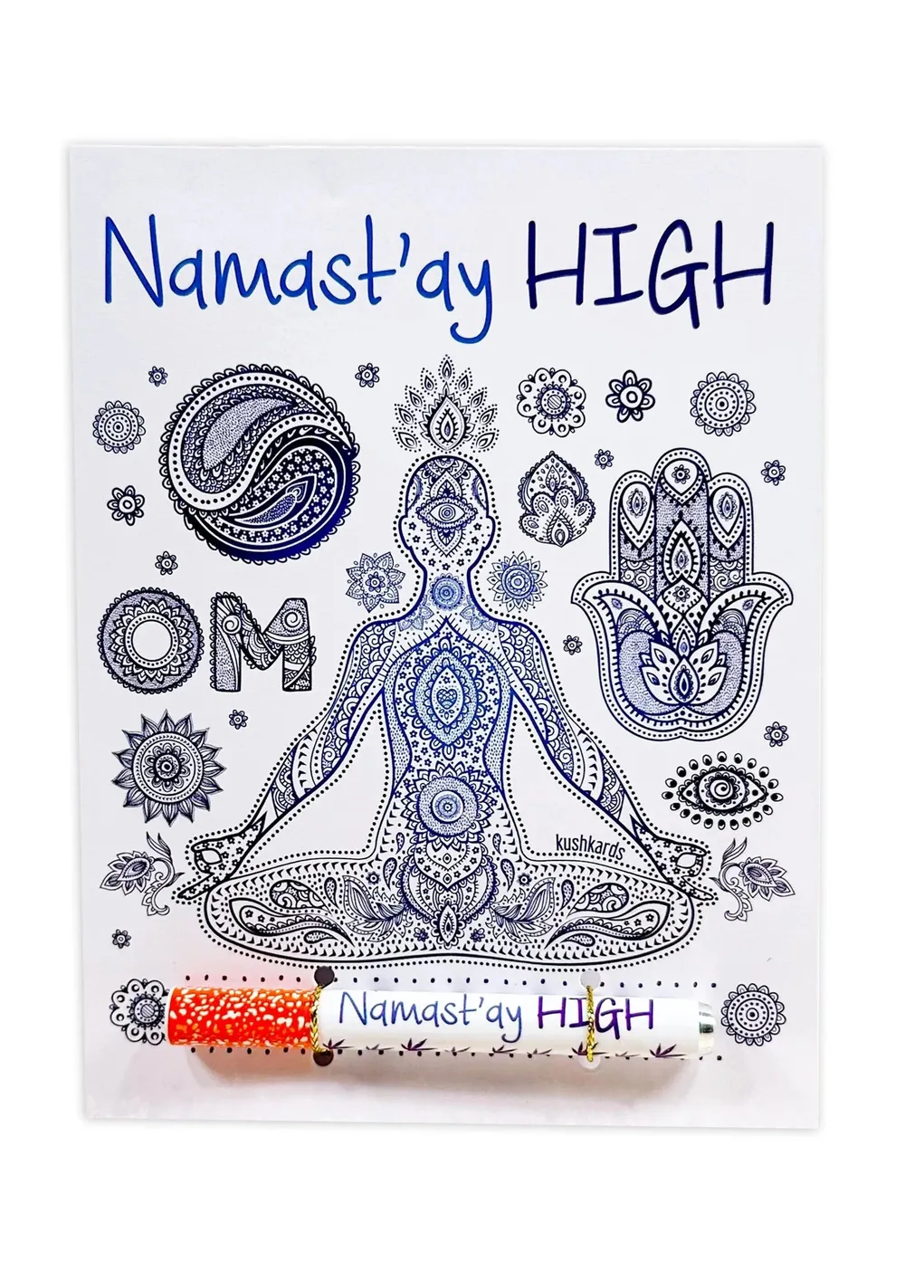 KushKards Namast'ay High Cannabis Greeting Card