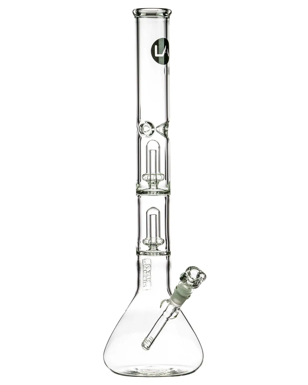 LA Pipes 20" Double Showerhead Perc Beaker Bong