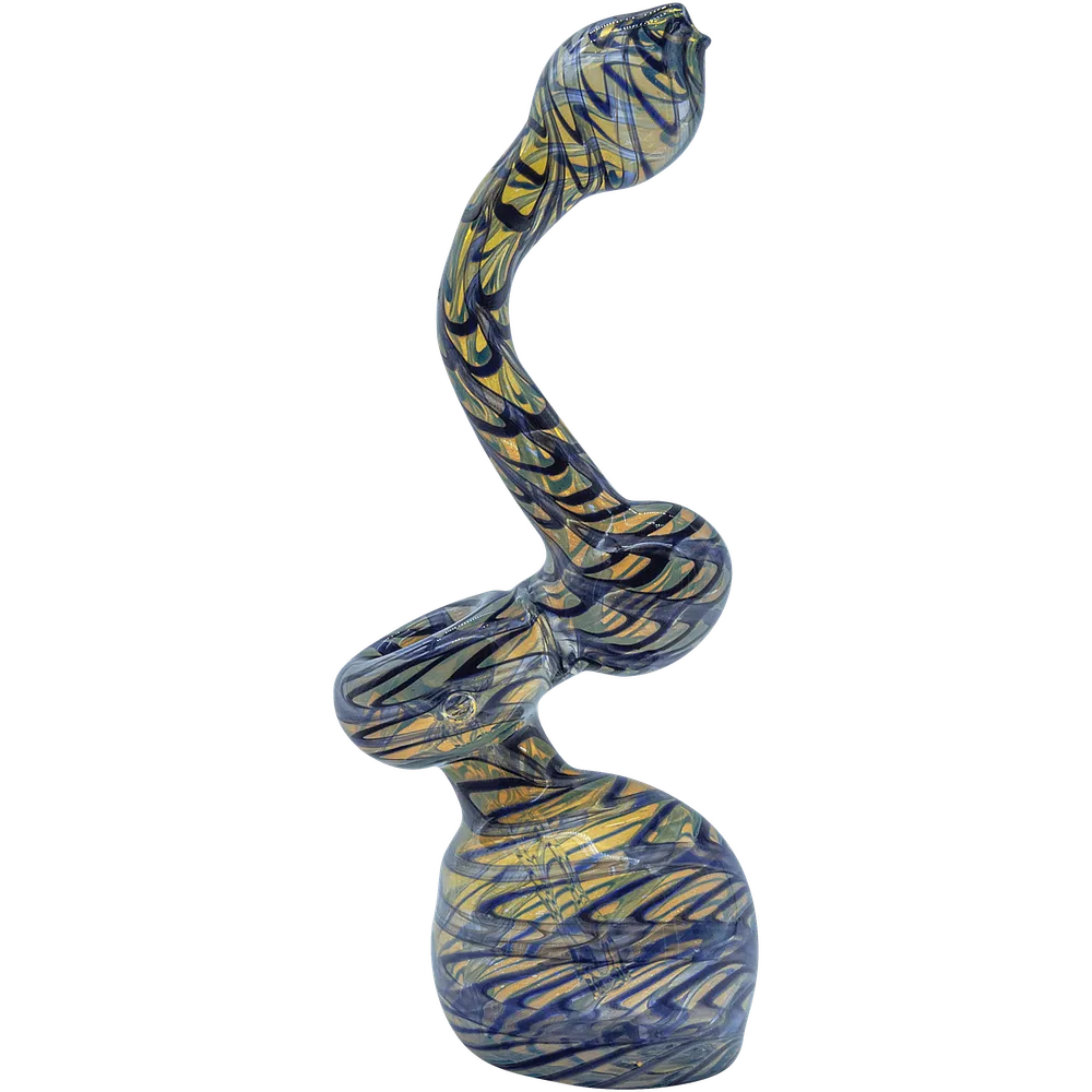 LA Pipes Raked Fumed Sherlock Bubbler Pipe