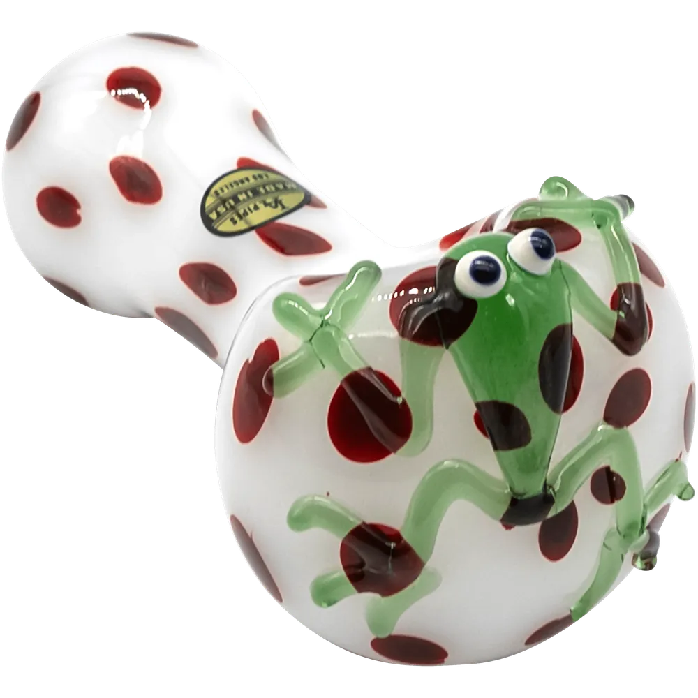 LA Pipes "Spotted Poison Frog" Spoon Glass Pipe