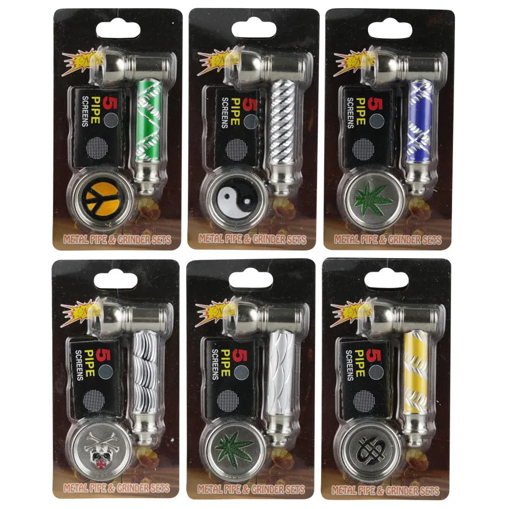 Metal Pipe, Screen & Grinder Blister Pack-2.75"/Styles Vary