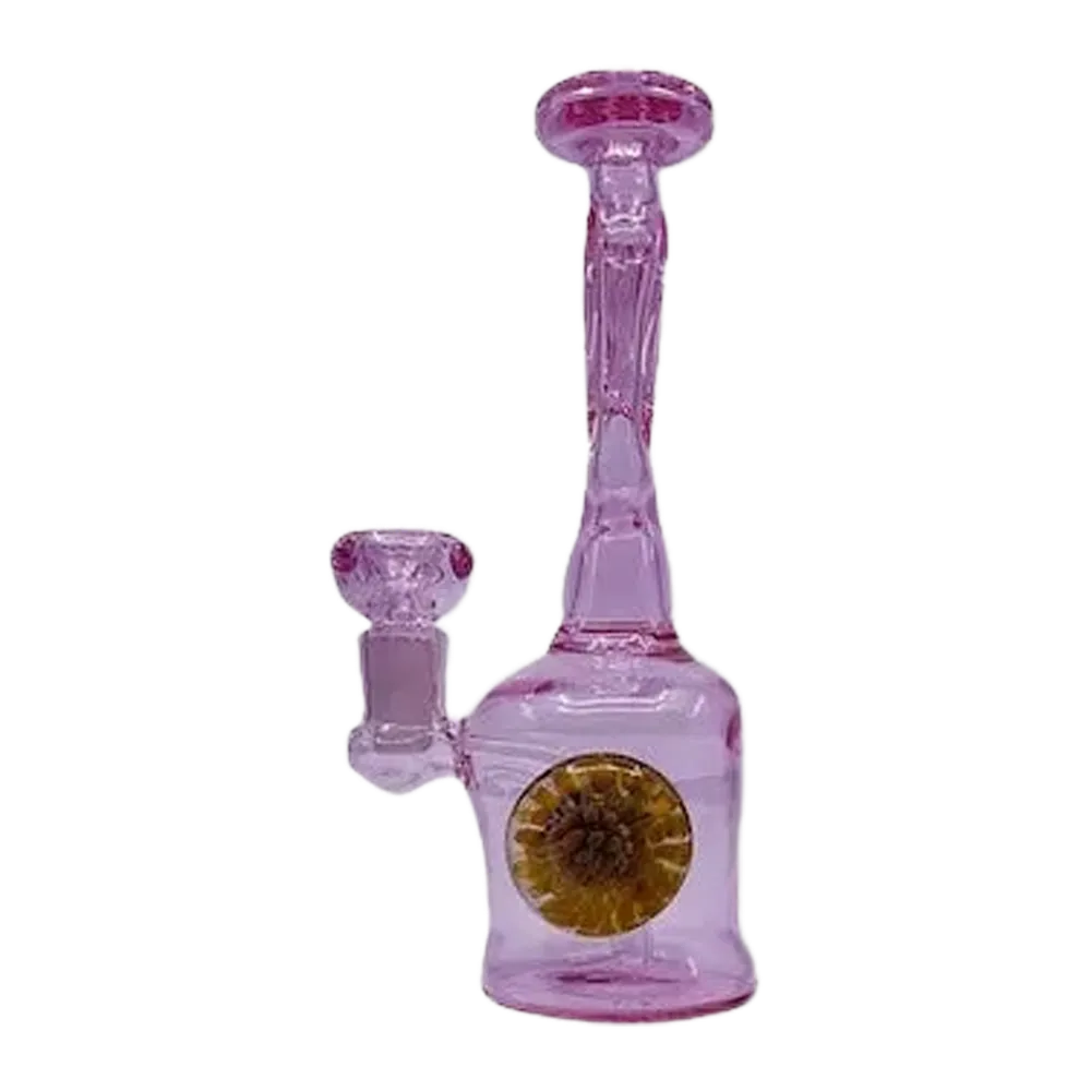 Raj LEAF Enterprise Mini Bong - Pink Marble (7")
