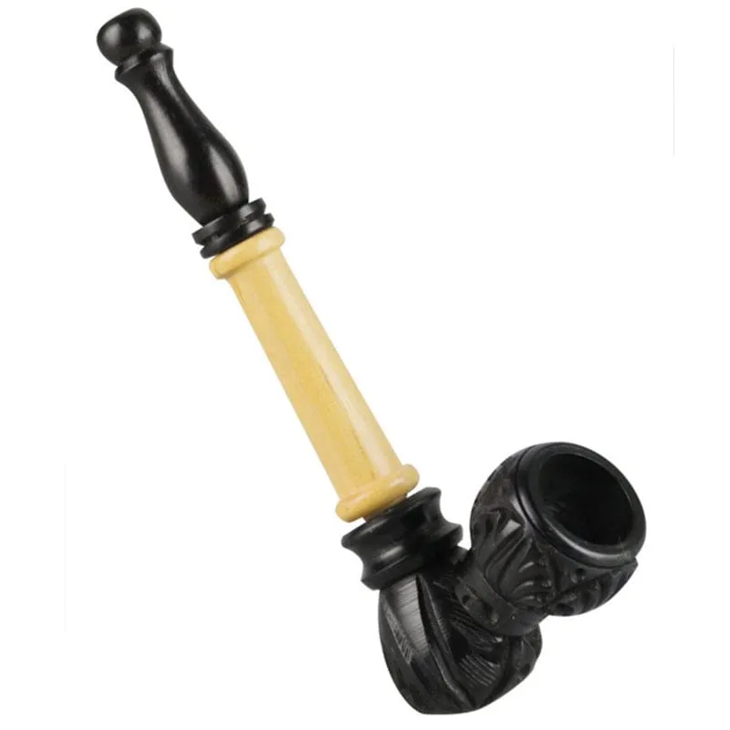 Multi Wood Carved Pipe - 5.5"