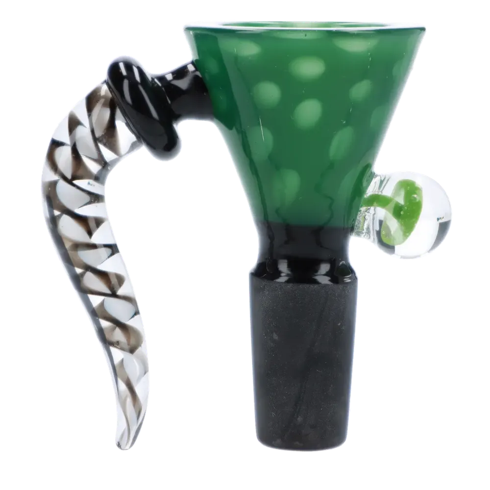 DankStop Mushroom Marble Bowl with Long Handle - Male 14mm