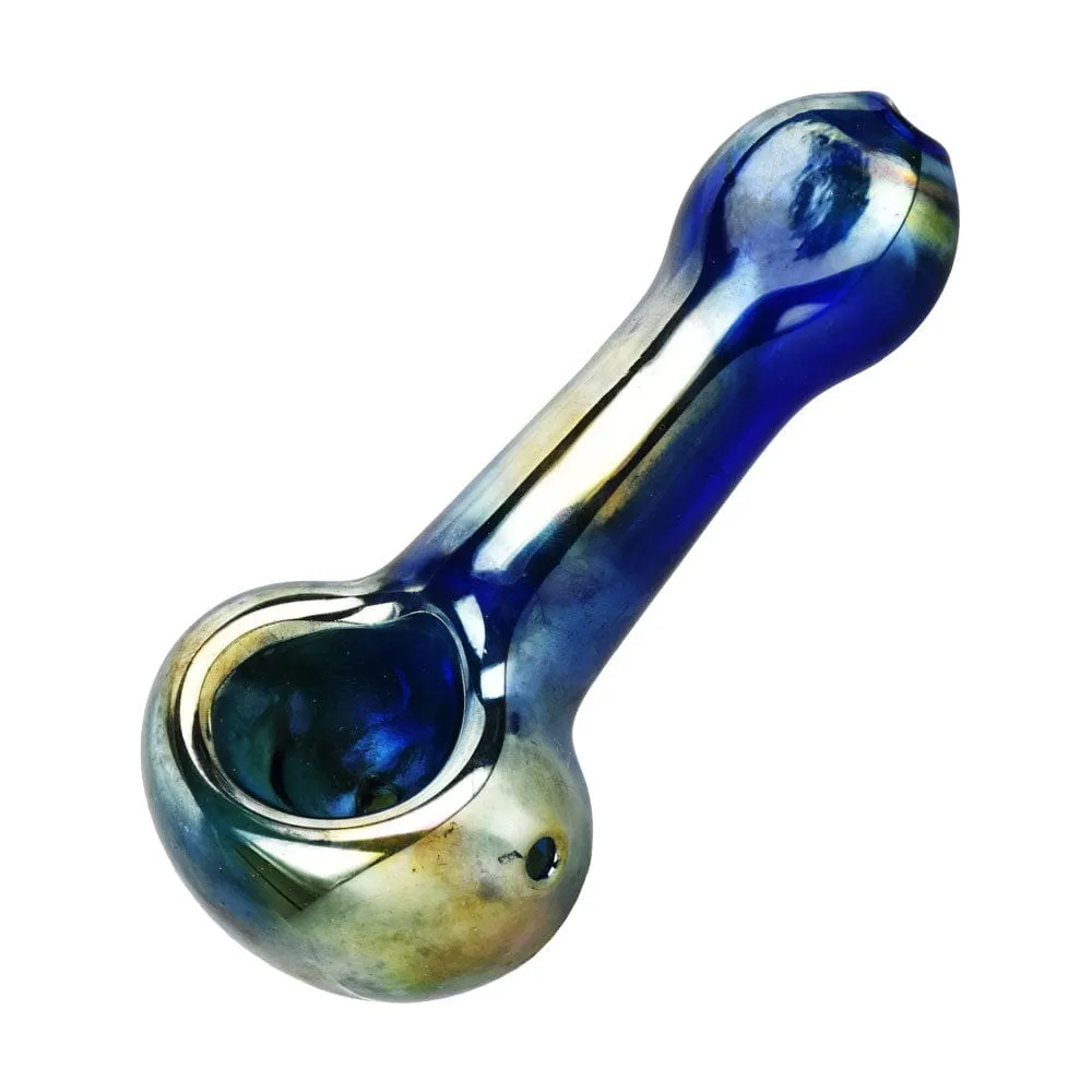 Oil Slick Lightweight Glass Spoon Pipe - 4" / Colors Vary