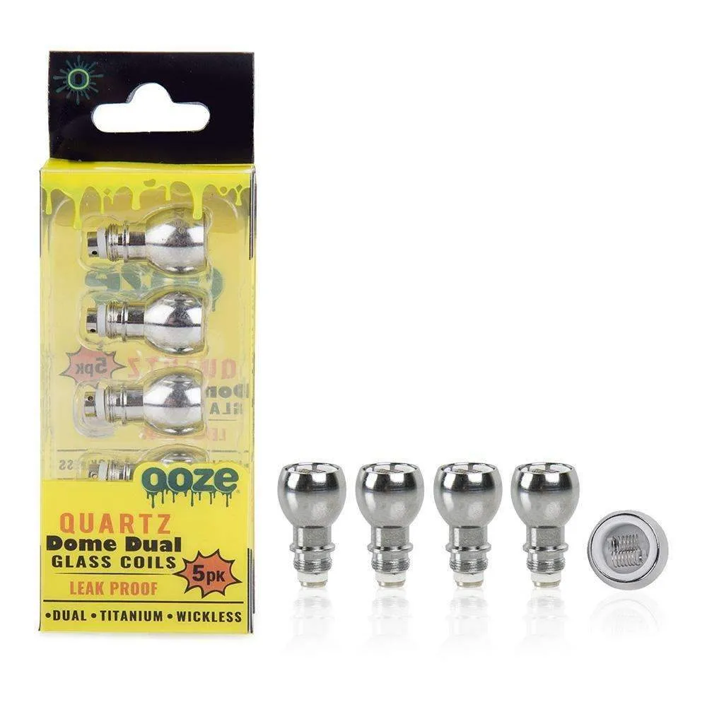 Ooze Quartz Dome Dual Glass Coils 5-Pack