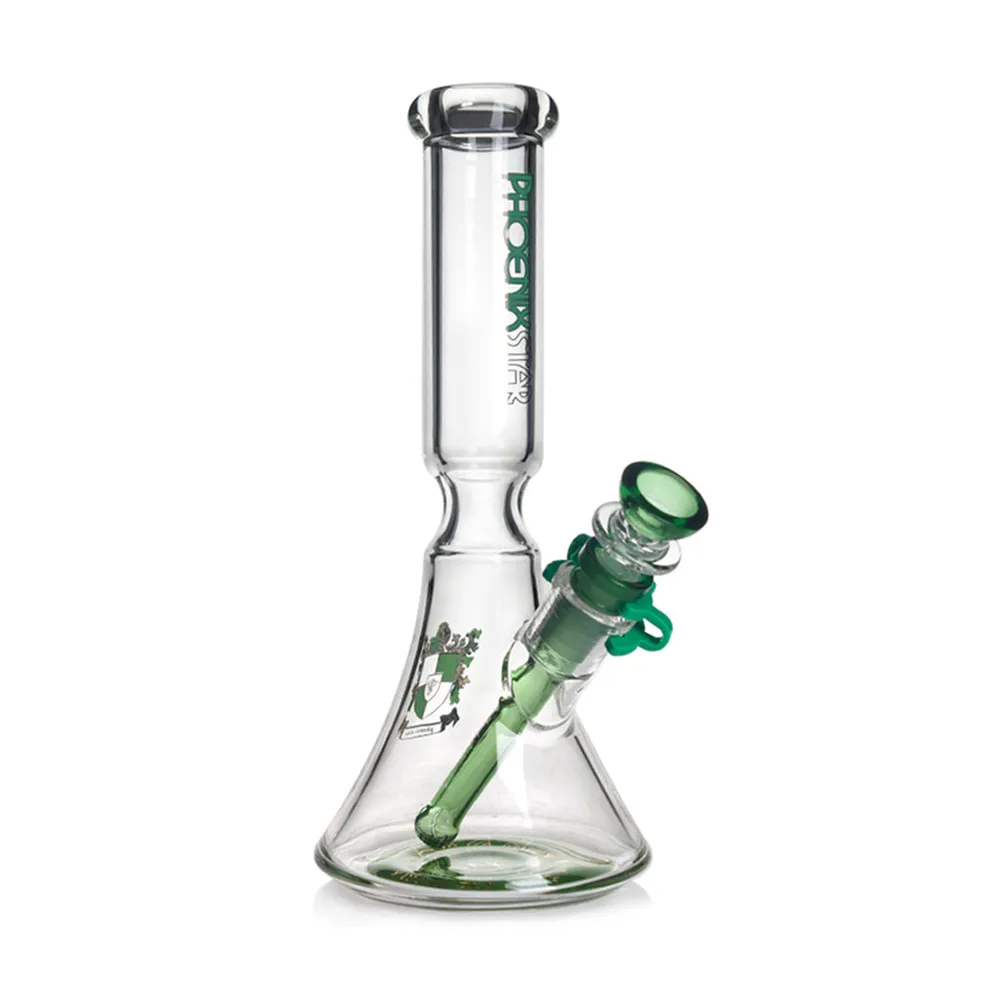 Green Flower Phoenix Star 10 Inches Beaker Bong