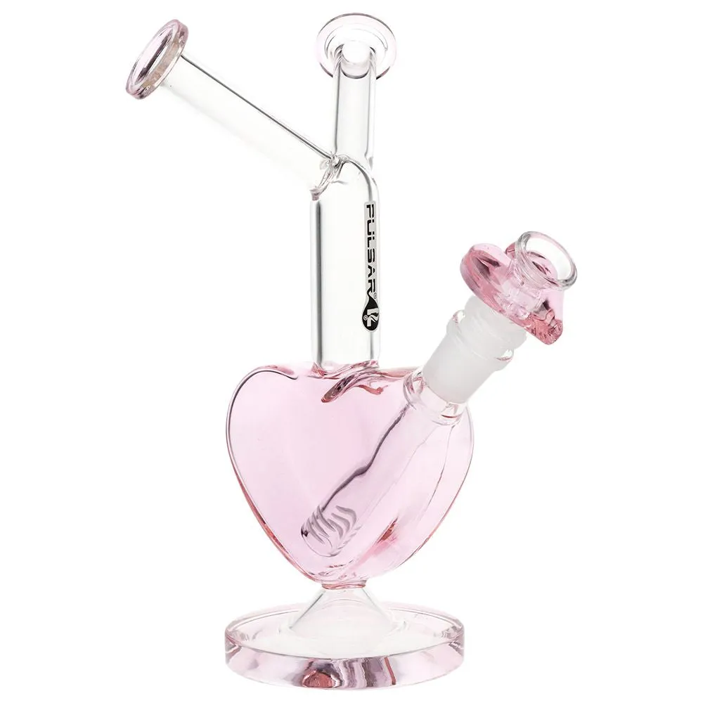 Pulsar Double Kiss Heart Glass Bong - 11" / 14mm F
