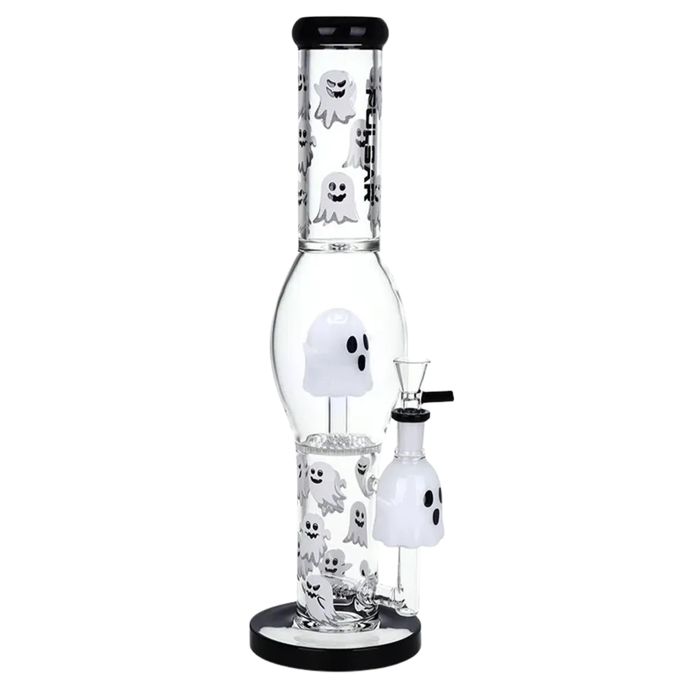 Pulsar Glow In the Dark "Ghosty" Glass Bong - 15.25" / 14mm F