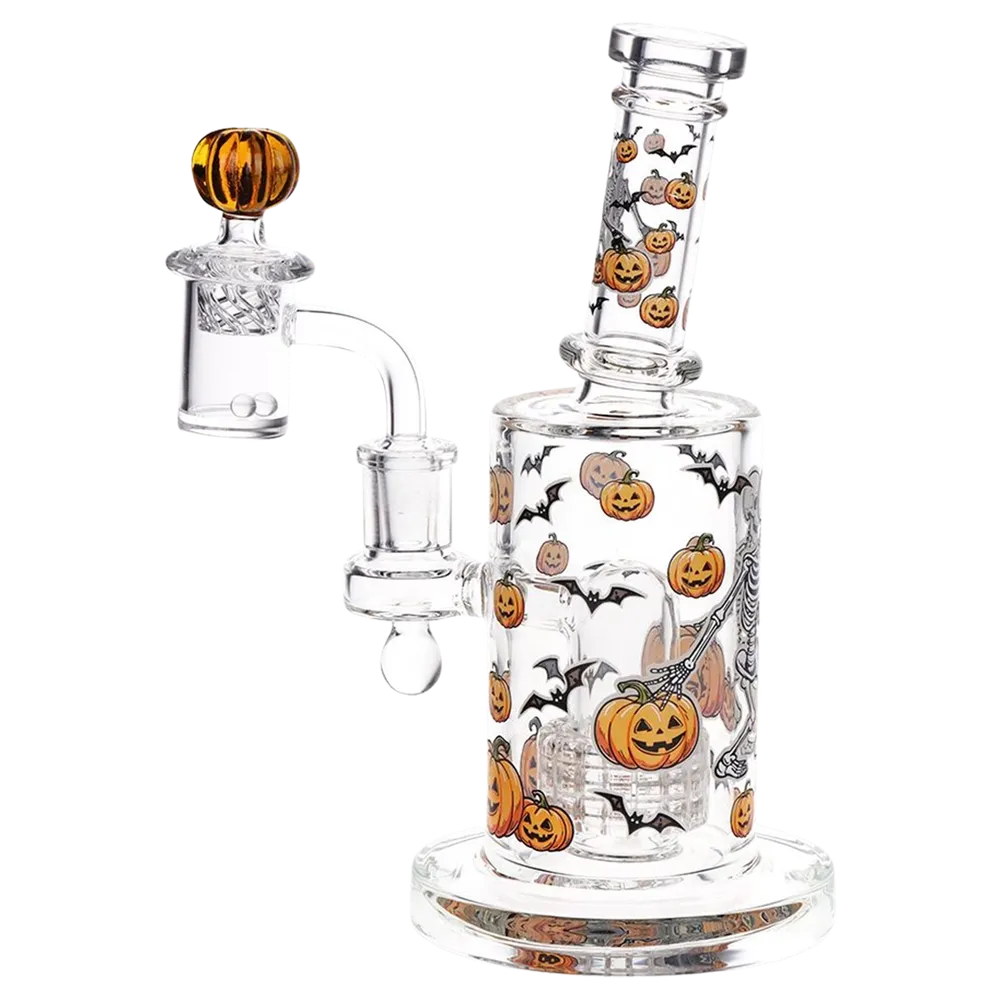 Pulsar Halloween Ball Glass Dab Rig Set - 7.75" / 14mm F