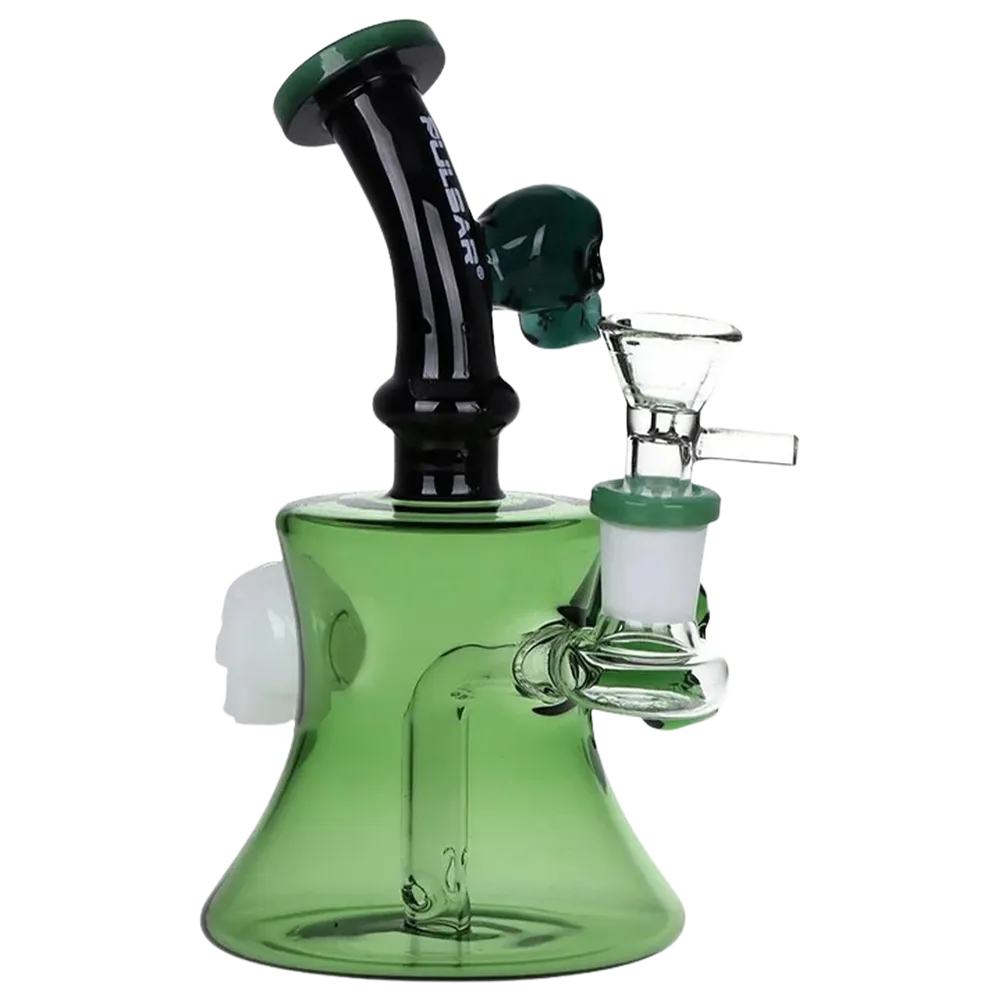 Pulsar Tri-Tone Gaggle of Skulls Hour-Glass Bong - 6.5" / 14mm F