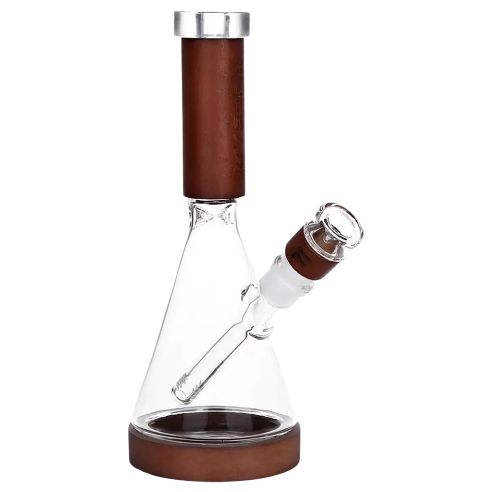 Pulsar Wood on Glass Beaker Bong - 10.75" / 14mm F