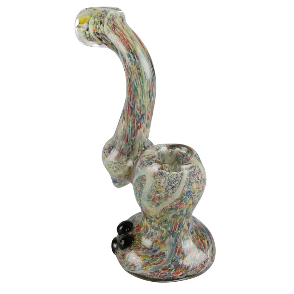 Rainbow Speckled Glass Bubbler Pipe - 5.5"