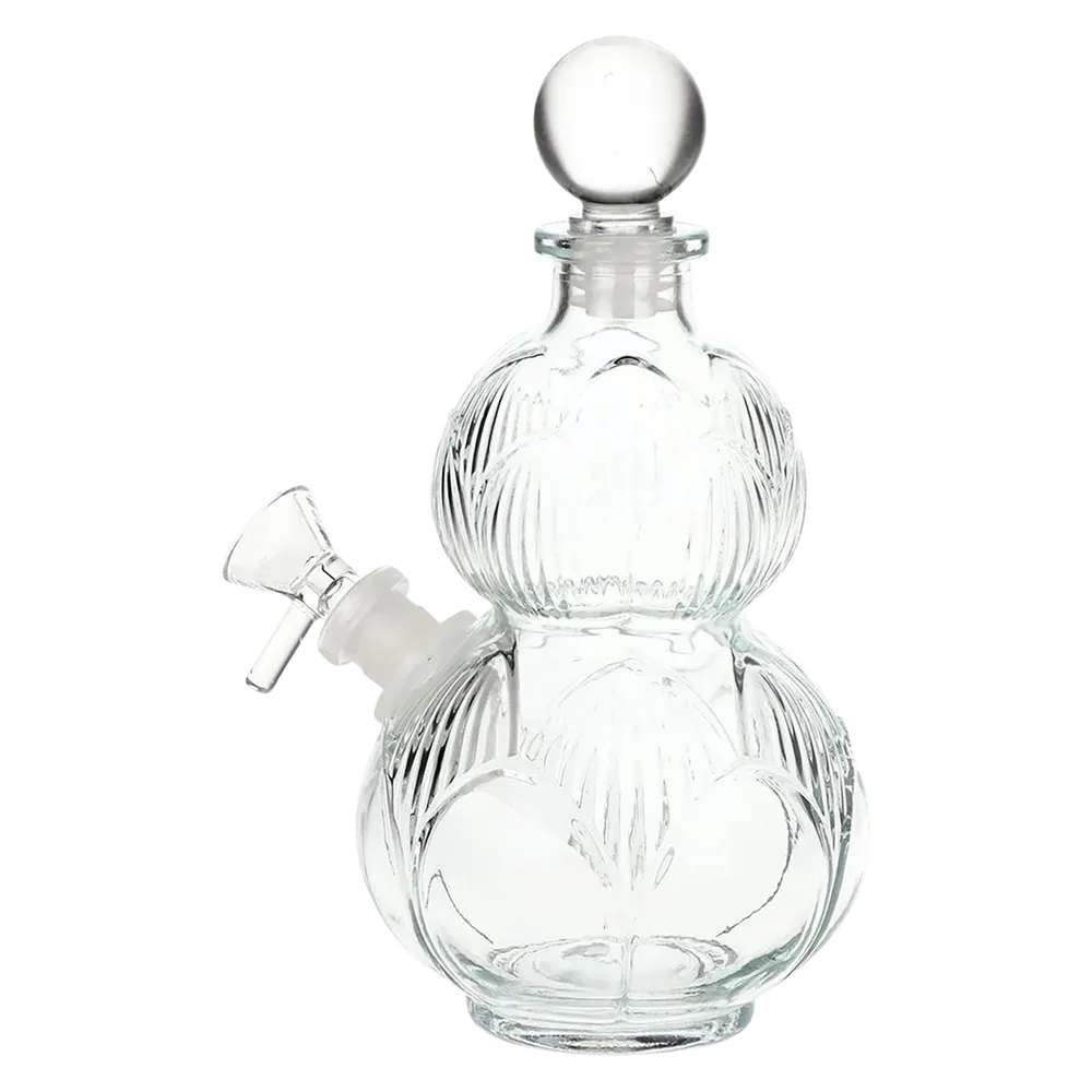 SeshGear Clear Vintage Gourd Glass Bong - 8" / 14mm F / Clear