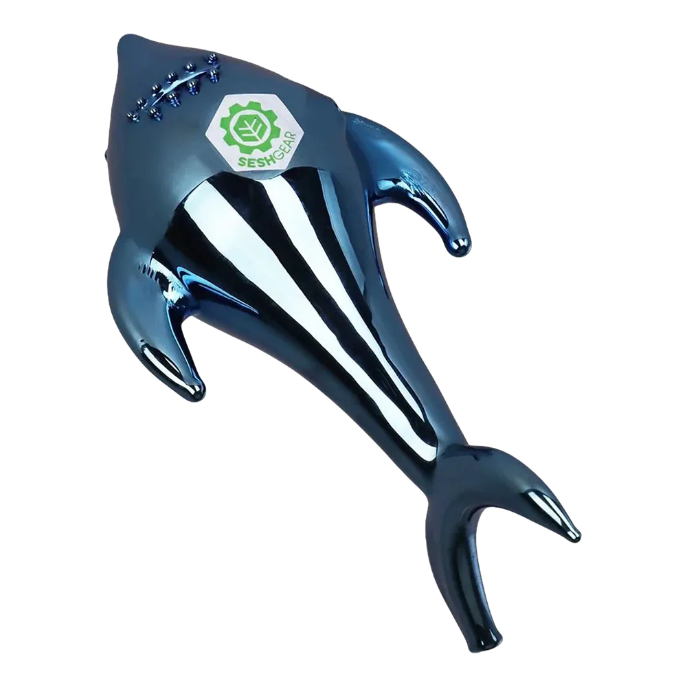 SeshGear Electroplated Cobalt Chomper Glass Hand Pipe - 5"
