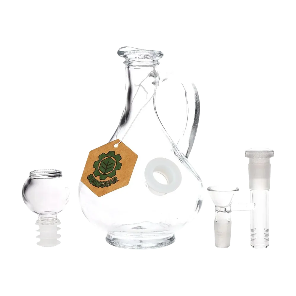 SeshGear Rounded Vintage Glass Bong - 7.75" / 14mm F / Clear