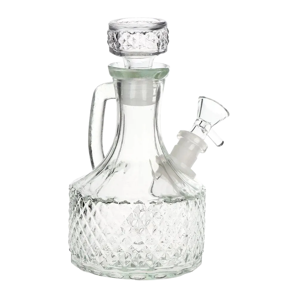 SeshGear Textured Vintage Glass Bong - 6.5" / 14mm F / Clear