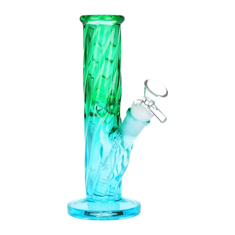 SeshGear Twist Ombre Straight Tube Glass Bong | 7.75" | 14mm F