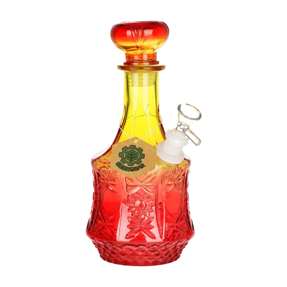 SeshGear Vintage Ombre Glass Bong - 9.5" / 14mm F / Sun Flower