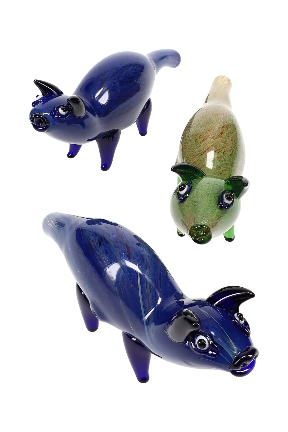 Primate Glass Silver Fumed Pig Hand Pipe “Barnyard Buddy” – Assorted Colors
