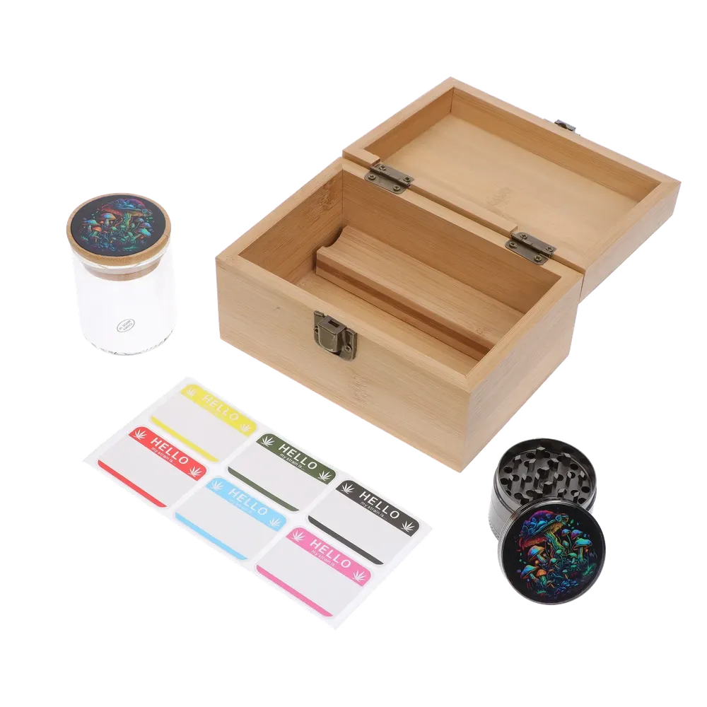 DankStop Small Bamboo Smoking Kit (Flowing Mushroom )