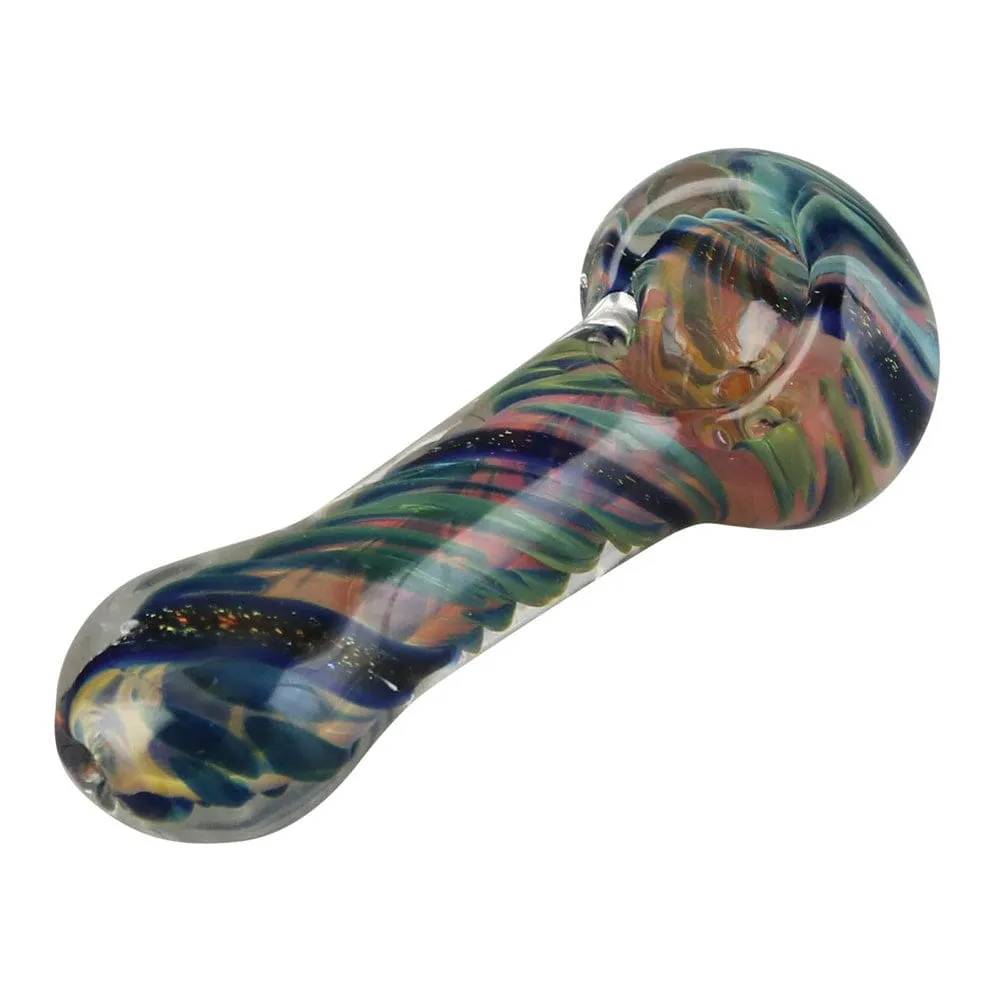Spiral Fumed Dicro Glass Hand Pipe - 3.75" / Colors Vary