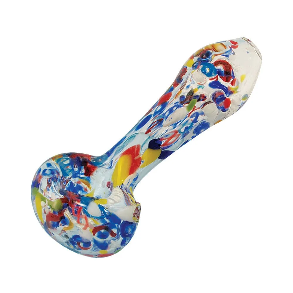 Splatter Frit Glass Pipe - 4.5" / Colors Vary