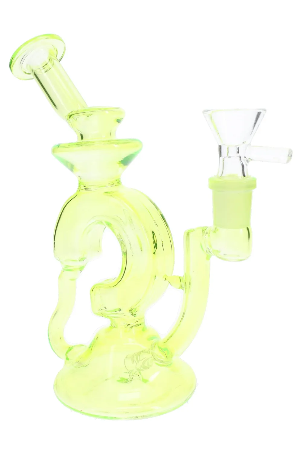 Primate Glass Stemless Funky Recycler Bong “Ripple Orbit” – 7″ – Assorted Colors