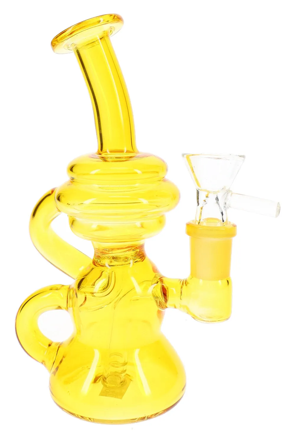Primate Glass Stemless Recycler Bong “Color Current” – 6½″ – Assorted Colors