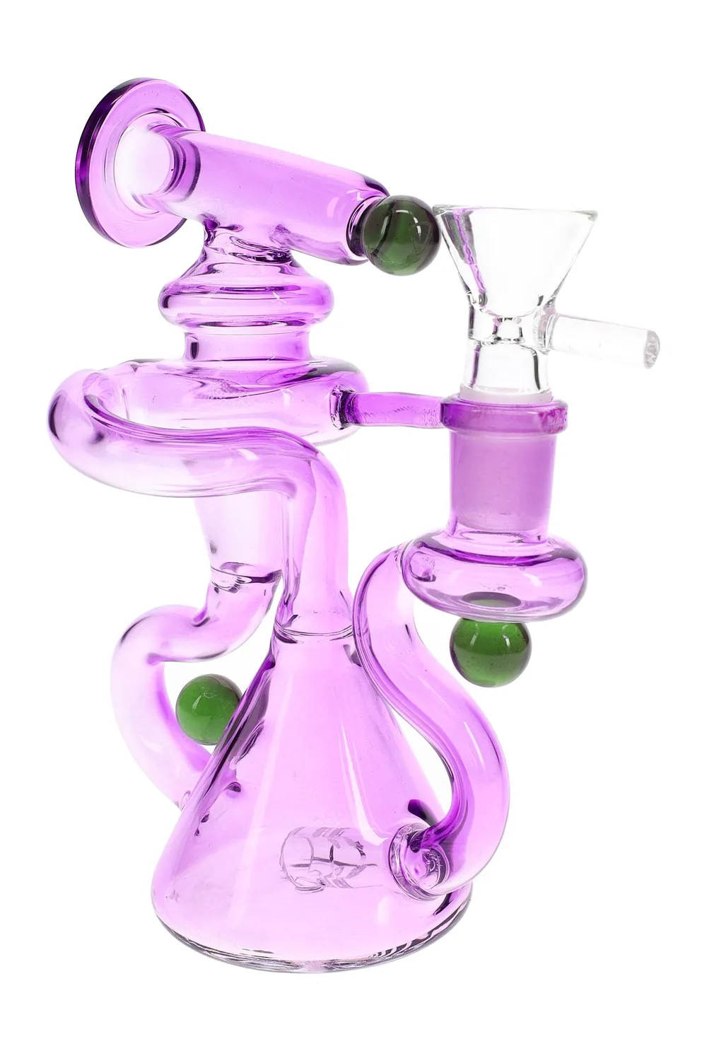 Primate Glass Stemless Recycler Bong “Loop Bloom” – 6″ – Assorted Colors