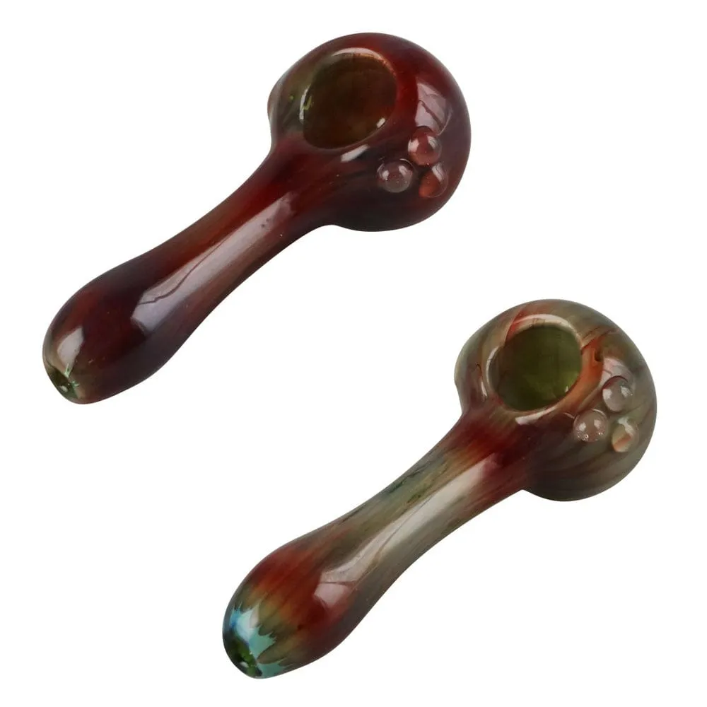 Streaked Glass Spoon Pipe - 4.25"