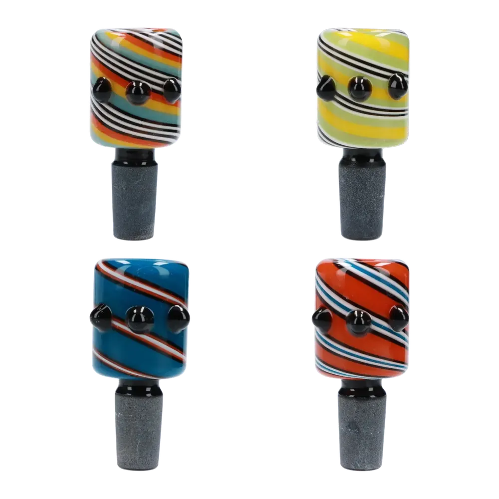 DankStop Swirl Bowl with Marbles - Male 14mm