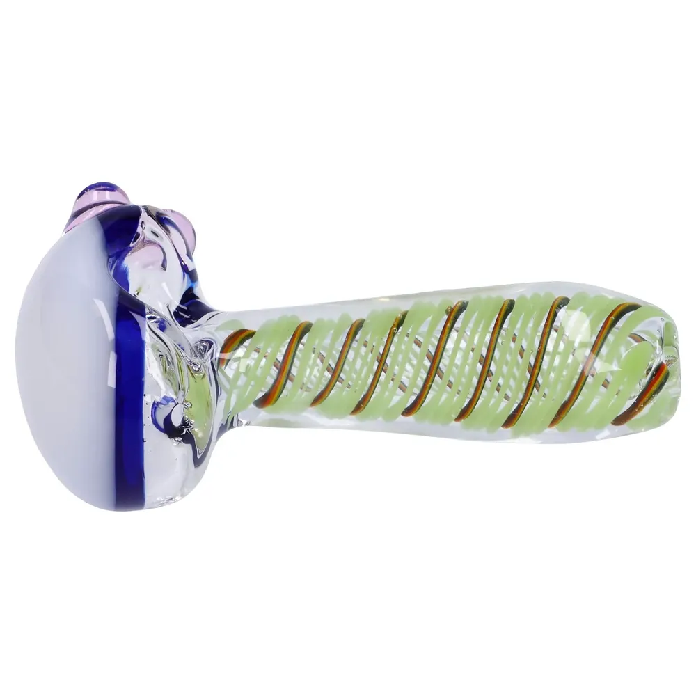 DankStop Swirling Double Blown Spoon Pipe - 4.5 in