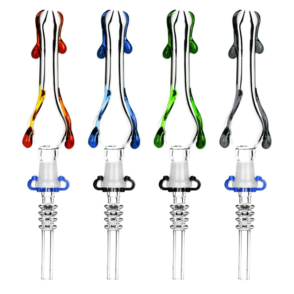 Terp Drip Dab Straw - 7.5" / Colors Vary / Quartz
