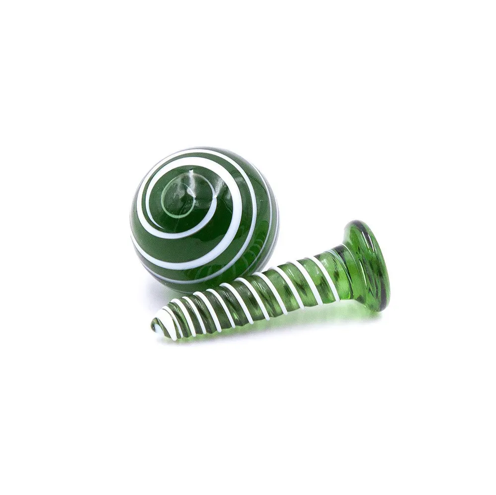 The Stash Shack Glass Terp Screw and Marble Slurper Cap Set
