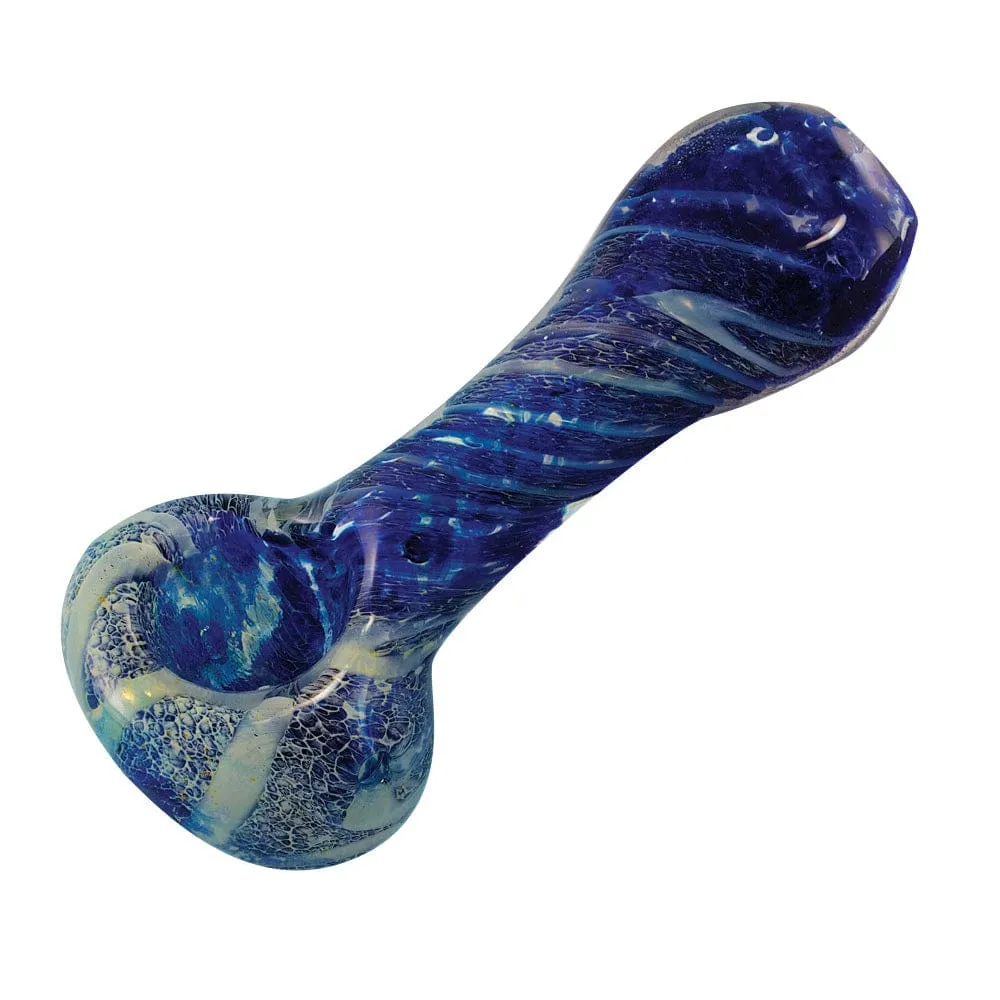 Twisted Dusk Frit Glass Spoon Pipe - 4"