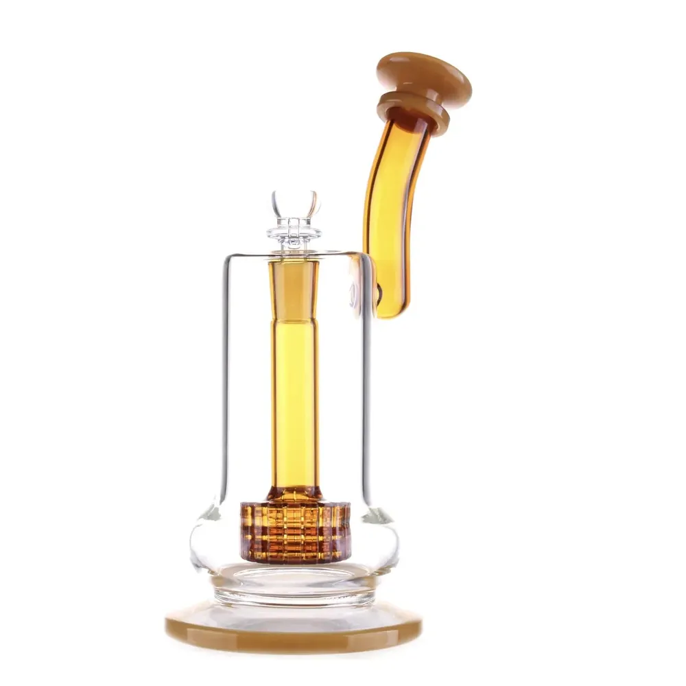 DankStop Bent Neck Matrix Perc Bubbler Bong - 9 in.