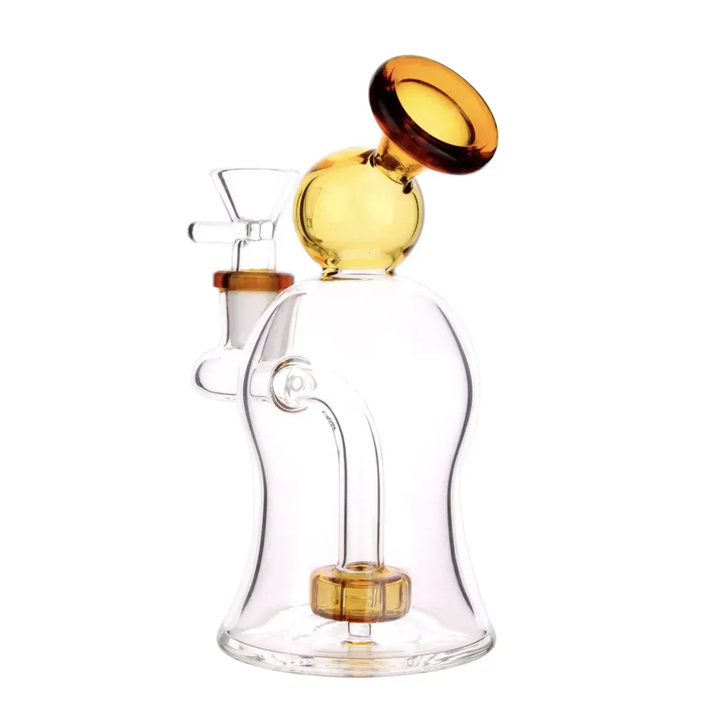DankStop Bubble Bent Neck with Showerhead Bubbler Bong - 6 in.