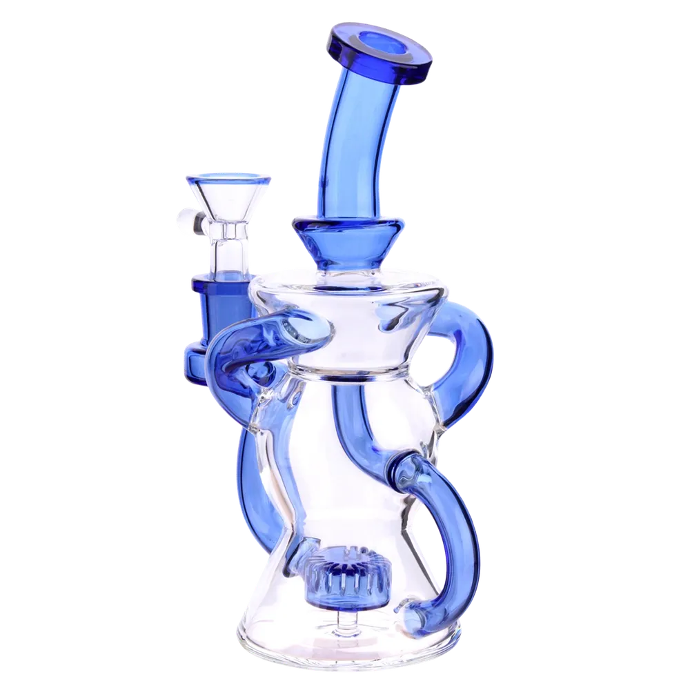 DankStop Color Perc & Tube Recycler Bong - 7 in.