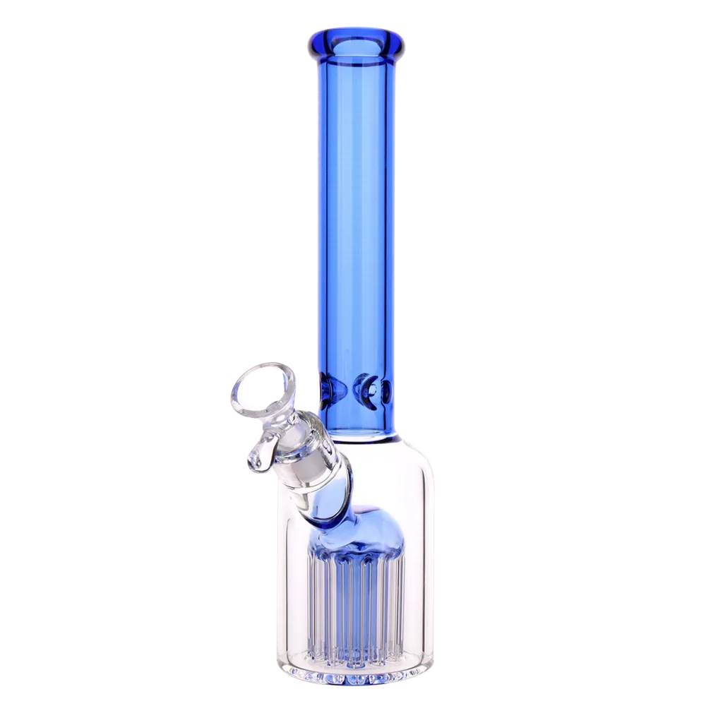 DankStop Color Tube & Tree Perc Rounded Beaker Bong - 10.5 in.