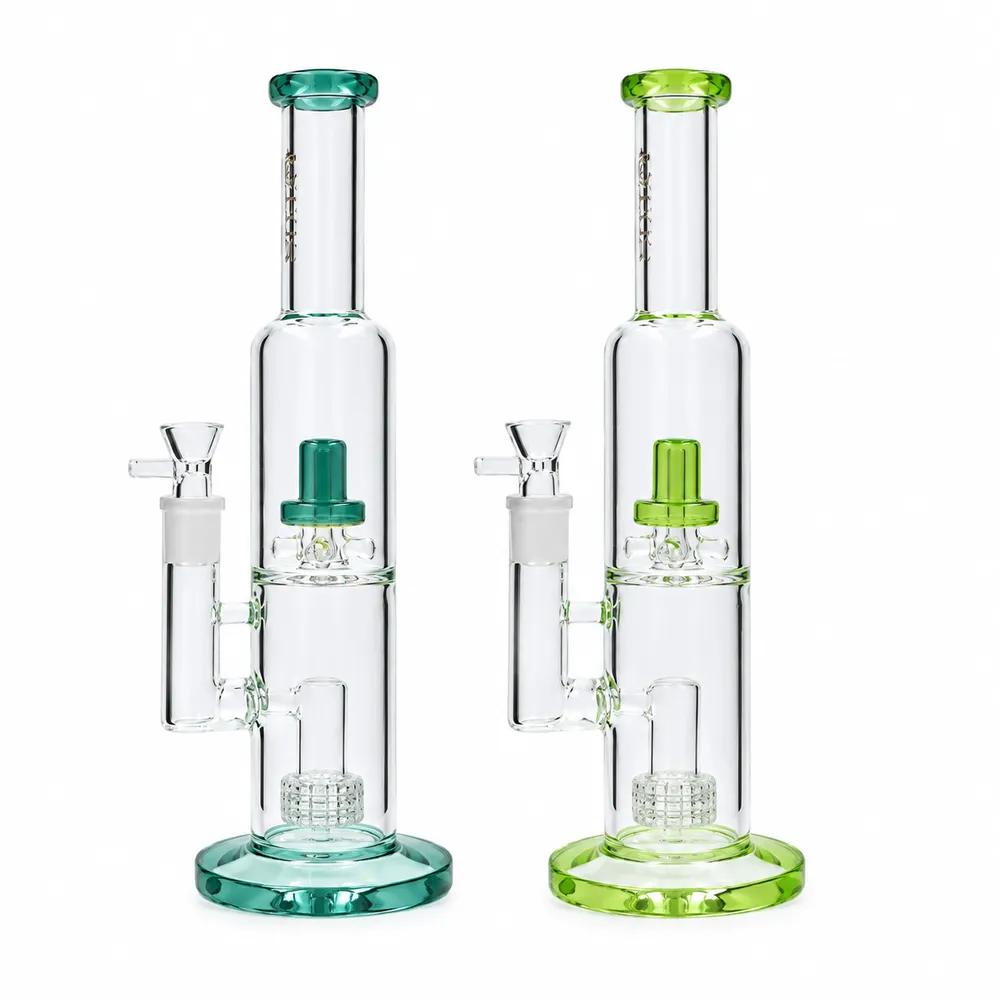DankStop Dual Perc with Color Accents Bong - 15 in.