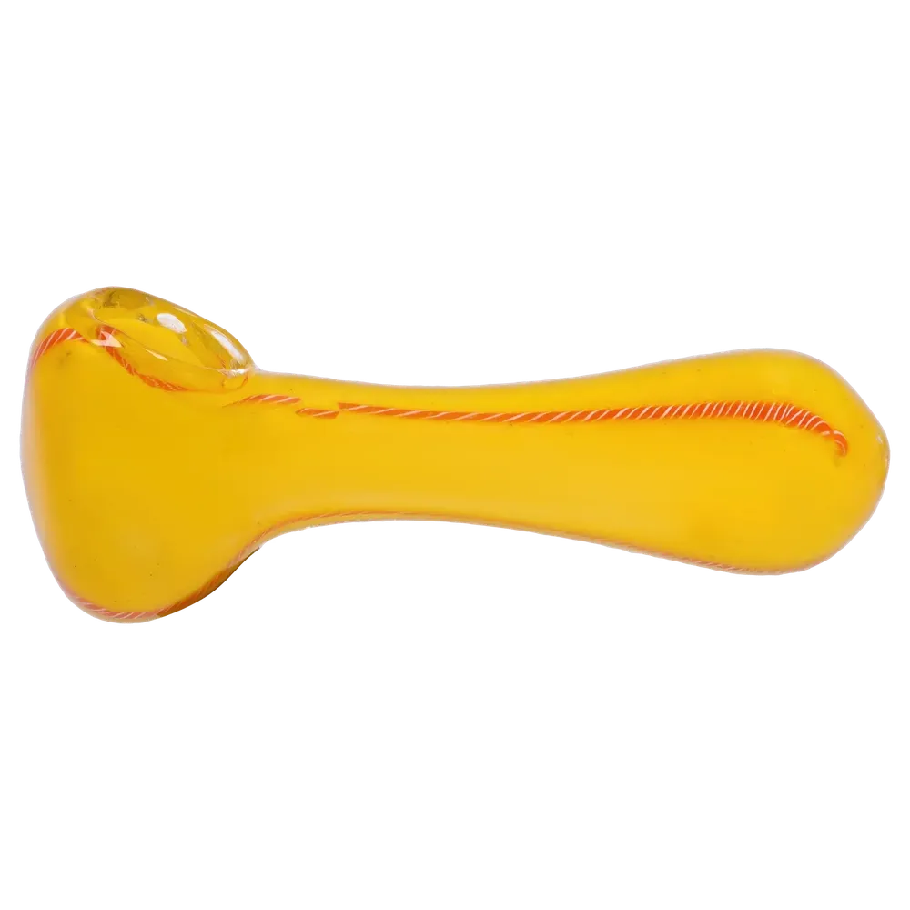 DankStop Frit Glass with Rasta Line Spoon Pipe - 4.5 in.