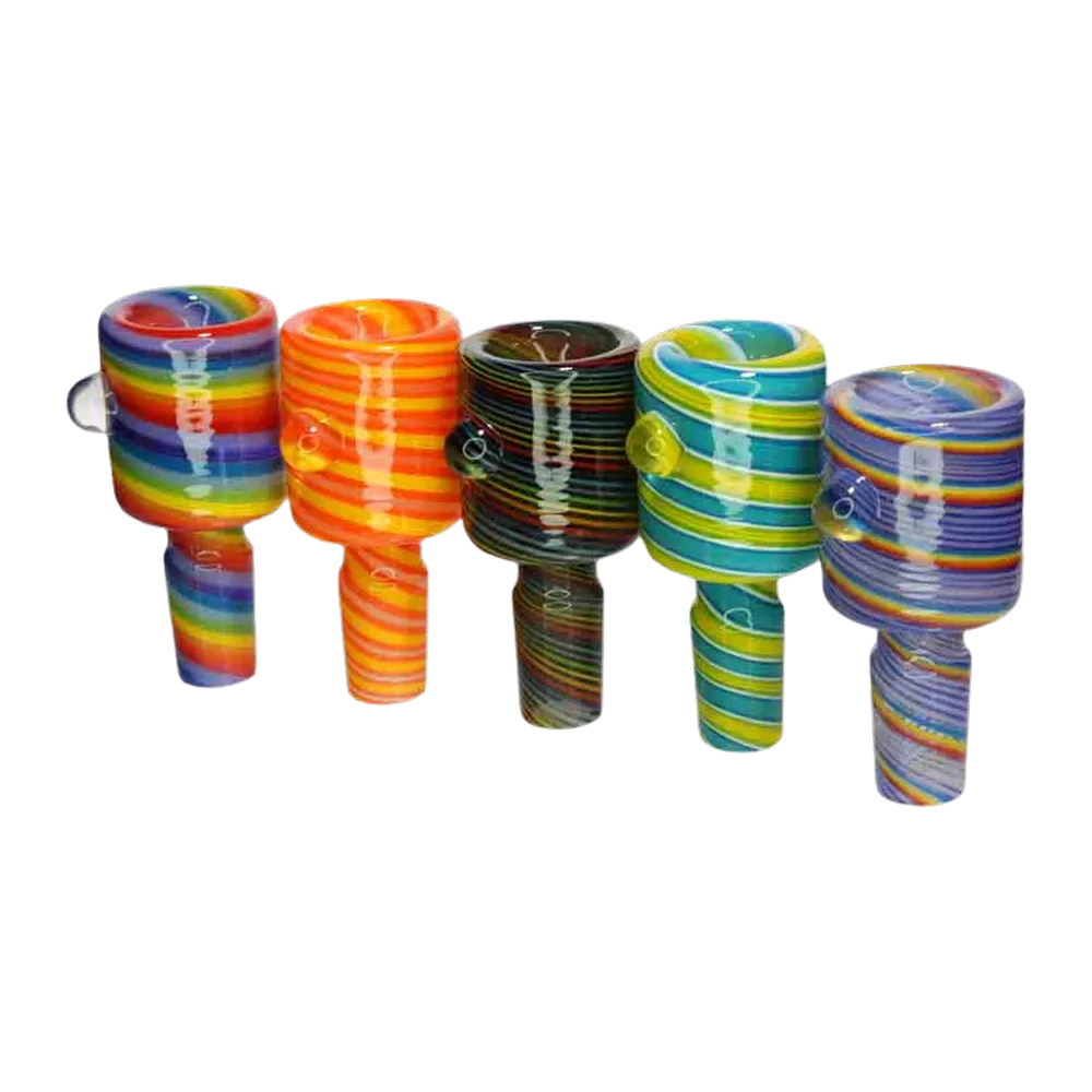 DankStop Fully Wrapped Striped Bowl - 14mm | Assorted Colors