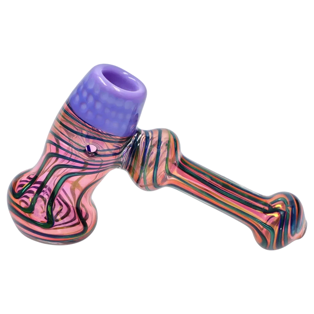 DankStop Gold Fume Hammer Bubbler - 7 in.