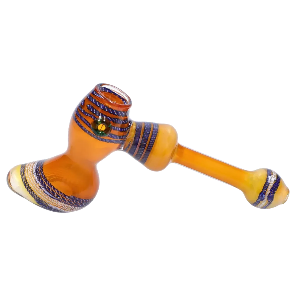 DankStop Gold Fume with Locket Hammer Bubbler - 9 in.