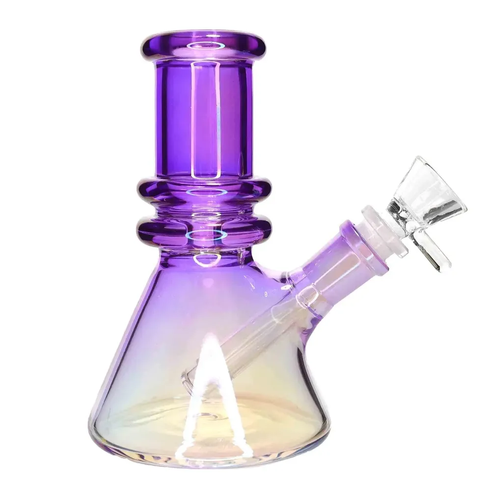 DankStop Heavy Iridescent Beaker Bong - 6 in.