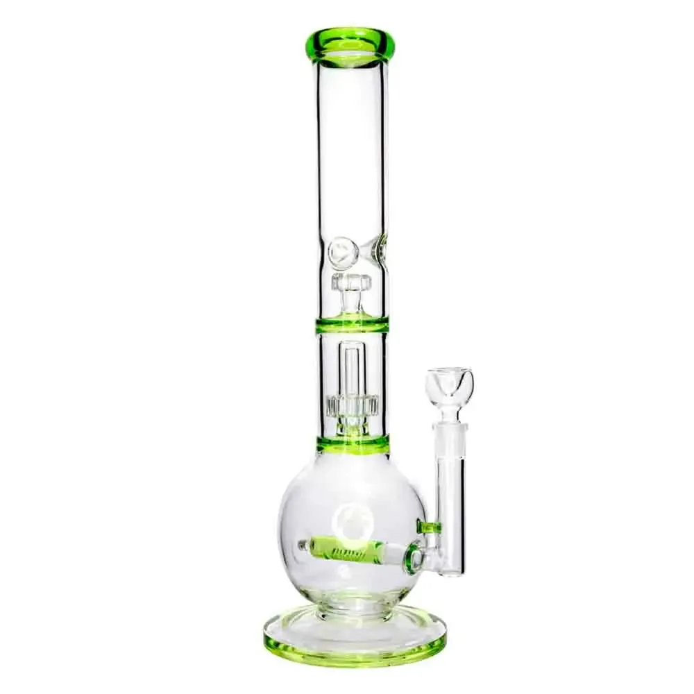 DankStop Inline Glass Ball with UFO & Circ Perc Bong - 16 in.