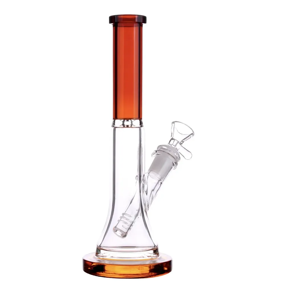 DankStop Slim Beaker with Colored Accents Bong - 10 in.